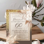 Boho Bloemen Pampas Gras Glitter Jubileum Kaart