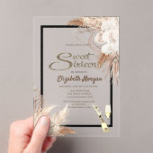 Boho Bloemen Pampas Gras Hout Zoet 16 Acryl Uitnodigingen (Insitu (Draagbaar))