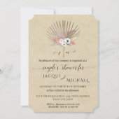 Boho bloemen Pampas gras koppel Shower Uitnodiging (Voorkant)