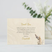 Boho Bloemen Pampas Gras Orthodoxe Bruiloft Bedankkaart (Staand voorkant)