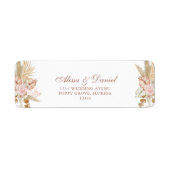 Boho Bloemen Pampas Gras Retouradres Etiket (Voorkant)