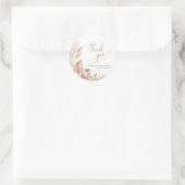 Boho Bloemen Pampas Grass Bruiloft | VRIJGEZELLENF Ronde Sticker (Tas)