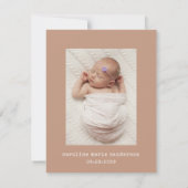 Boho Bloemen Pampas Grass Nieuwe Baby Foto Bedankkaart (Achterkant)