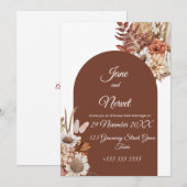 Boho bloemen Pampas trouwuitnodiging (Voorkant / Achterkant)
