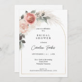 Boho, Bloemen, Pampasgras, Boog Vrijgezellenfeest Kaart (Voorkant / Achterkant)