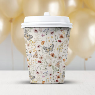 Boho bloemen papieren bekertje bekers