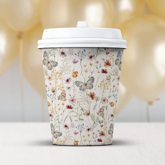 Boho bloemen papieren bekertje bekers