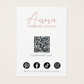 Boho Bloemen Pastel Golvende Haar Oorbellen Displa Visitekaartje (Achterkant)