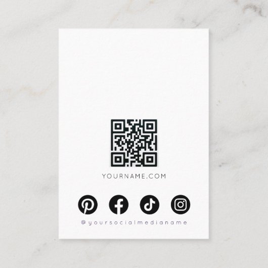 Boho Bloemen Pastel Golvende Haar Sieraden Display Visitekaartje (Achterkant)