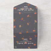 Boho Bloemen Patroon Ontwerp Monogram Bruiloft All In One Uitnodiging (Buitenkant)