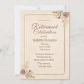 Boho Bloemen Pensioen Feest Viering Kaart (Voorkant)