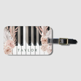 boho bloemen piano design bagagelabel