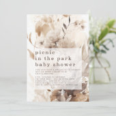 Boho Bloemen Picnic in Park Baby shower Kaart (Staand voorkant)