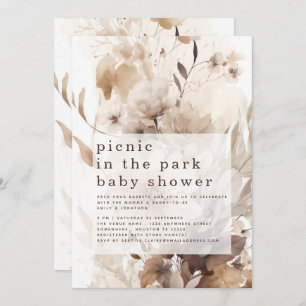 Boho Bloemen Picnic in Park Baby shower Kaart