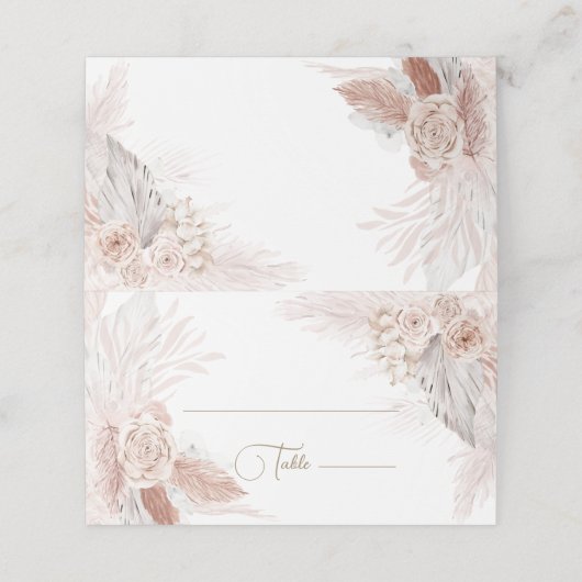 Boho Bloemen plaats kaart Plaatskaartje (Buitenkant ongevouwen)