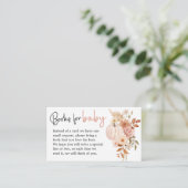 Boho Bloemen Pompoen Herfst Baby shower Boekaanvra Informatiekaartje (Staand voorkant)