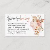 Boho Bloemen Pompoen Herfst Baby shower Boekaanvra Informatiekaartje (Voorkant)