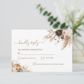 Boho Bloemen Pompoen Herfst in liefde RSVP Kaartje (Staand voorkant)