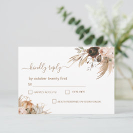 Boho Bloemen Pompoen Herfst in liefde RSVP Kaartje