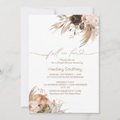 Boho Bloemen Pompoen Herfst in Liefde Vrijgezellen Kaart (Voorkant)