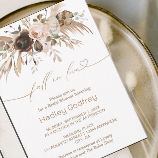 Boho Bloemen Pompoen Herfst in Liefde Vrijgezellen Kaart