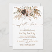 Boho Bloemen Pompoen Herfst in Liefde Vrijgezellen Kaart (Voorkant)