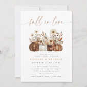 Boho Bloemen Pompoen Herfst Koppel Bruiloft Kaart (Voorkant)