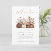 Boho Bloemen Pompoen Herfst Koppel Bruiloft Kaart (Staand voorkant)