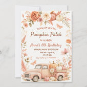 Boho Bloemen Pompoenveld Verjaardagsfeest Kaart (Voorkant)