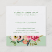 Boho bloemen rand boeket vierkante visitekaartje (Achterkant)