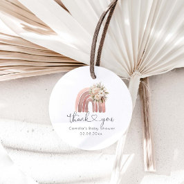 Boho Bloemen Regenboog Baby shower Bedankjes Labels