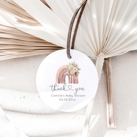 Boho Bloemen Regenboog Baby shower Bedankjes Labels