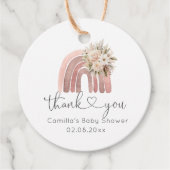 Boho Bloemen Regenboog Baby shower Bedankjes Labels (Voorkant)