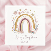 Boho Bloemen Regenboog Baby shower Servet