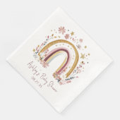 Boho Bloemen Regenboog Baby shower Servet (Hoek)