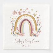 Boho Bloemen Regenboog Baby shower Servet (Voorkant)