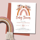 Boho Bloemen Regenboog Budget Baby Shower Uitnodig