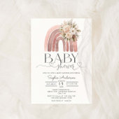 Boho Bloemen Regenboog Meisje Baby shower Kaart