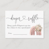 Boho Bloemen Regenboog Meisje Baby shower Luier Ra Informatiekaartje (Voorkant)