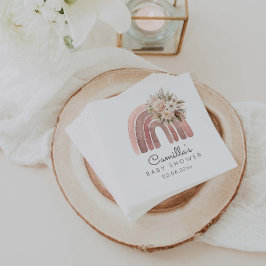 Boho Bloemen Regenboog Meisje Baby shower Servet
