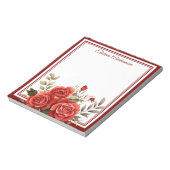 Boho Bloemen Rode Rozen Notitieblok (Linkerzijde)