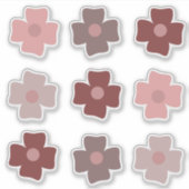 Boho Bloemen Roze Aardetinten Sticker (Voorkant)