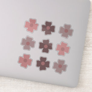 Boho Bloemen Roze Aardetinten Sticker