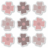 Boho Bloemen Roze Aardetinten Sticker (Voorkant)