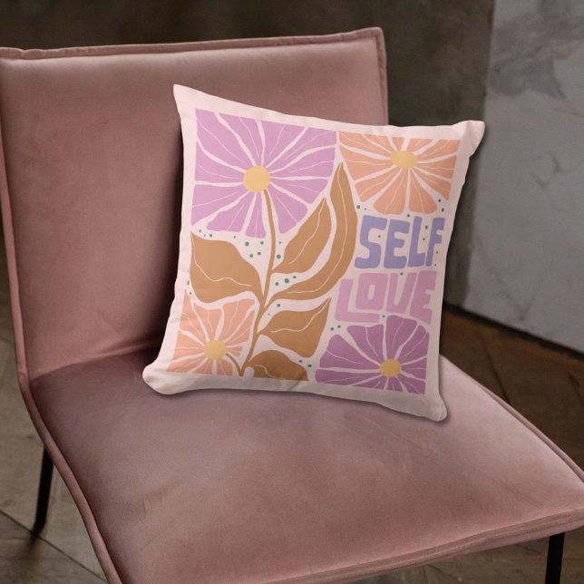 Boho Bloemen Roze Botanische Bevestiging Kussen (Boho Floral Pink Botanical Affirmation Pillow
)