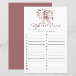 Boho Bloemen Roze Bow Meisje Baby shower Alfabet