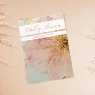 Boho Bloemen Roze Handgemaakte Sieraden Oorbel Dis Visitekaartje