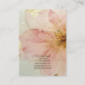 Boho Bloemen Roze Handgemaakte Sieraden Oorbel Dis Visitekaartje (Achterkant)