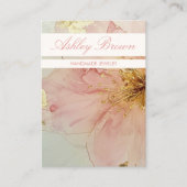 Boho Bloemen Roze Handgemaakte Sieraden Oorbel Dis Visitekaartje (Voorkant)