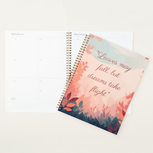 Boho Bloemen Roze Herfst gepersonaliseerd Planner (Display)